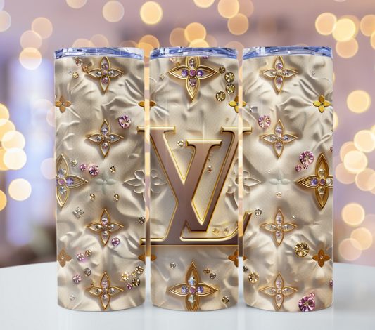 Crystal Beige Gold Monogram PNG, Tumbler Wrap,3D TUMBLER WRAP,Inflated Tumbler Png,luxury tumbler,PNG bundle, Tumbler,Sublimation Designs,Etsy Tumbler  Fashion Tumbler