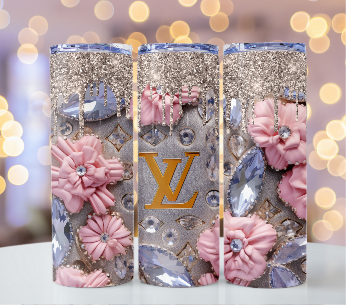 4PNG Bundle Sparkle Glitter Drips 20oz Skinny Louis Vuitton Tumbler Wrap Fashion Tumbler Wrap Luxury Tumbler Wrap Glitter Tumbler Wrap