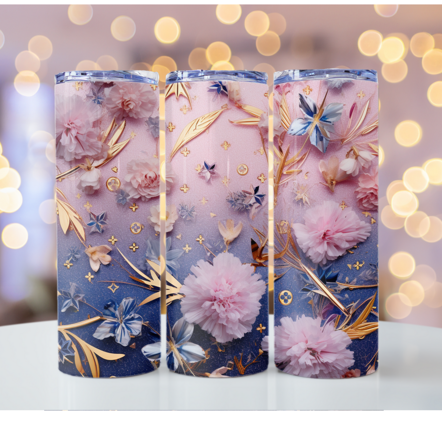 Purple Floral Wrapping plastic paper Tumbler wrap Tumbler png 3d flowers heather roberts art sublimation gamer sublimation game controller png video games game day png Skinny Tumbler Straight Skinny Tumbler 20 OZ Gamer Tumbler Wrap instant download