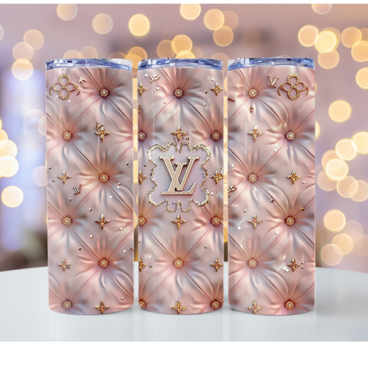 luxurytumblerwapcom Metallic Beige 20oz Skinny Tumbler Wrap Printable PNG Wallpaper Louis Vuitton tumbler wrap sublimation Coach