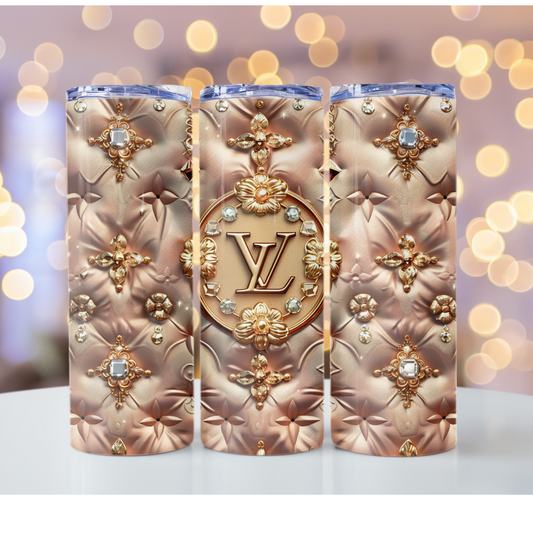 luxurytumblerwapcom Metallic Gold 20oz Skinny Tumbler Wrap Printable PNG Wallpaper Louis Vuitton tumbler wrap sublimation Coach