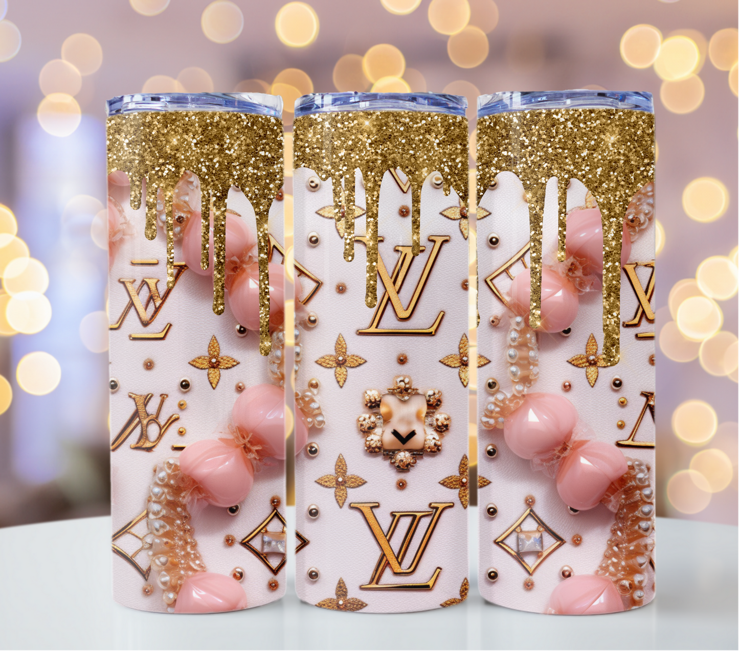 Drip Pastel Pink Drips Crystal Tumbler Wrap Louis Vuitton Tumbler Wrap Lv Seamless Pattern Louis Vuitton Tumbler Wrap Fashion Tumbler Wrap