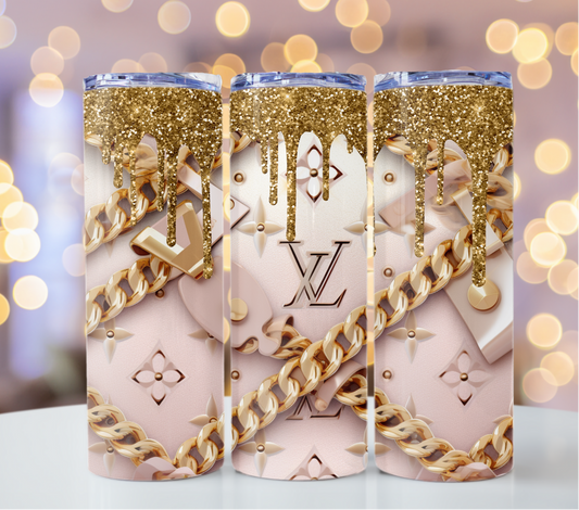 Pastel Pink Drips Crystal Tumbler Wrap Louis Vuitton Tumbler Wrap Lv Seamless Pattern Louis Vuitton Tumbler Wrap Fashion Tumbler Wrap