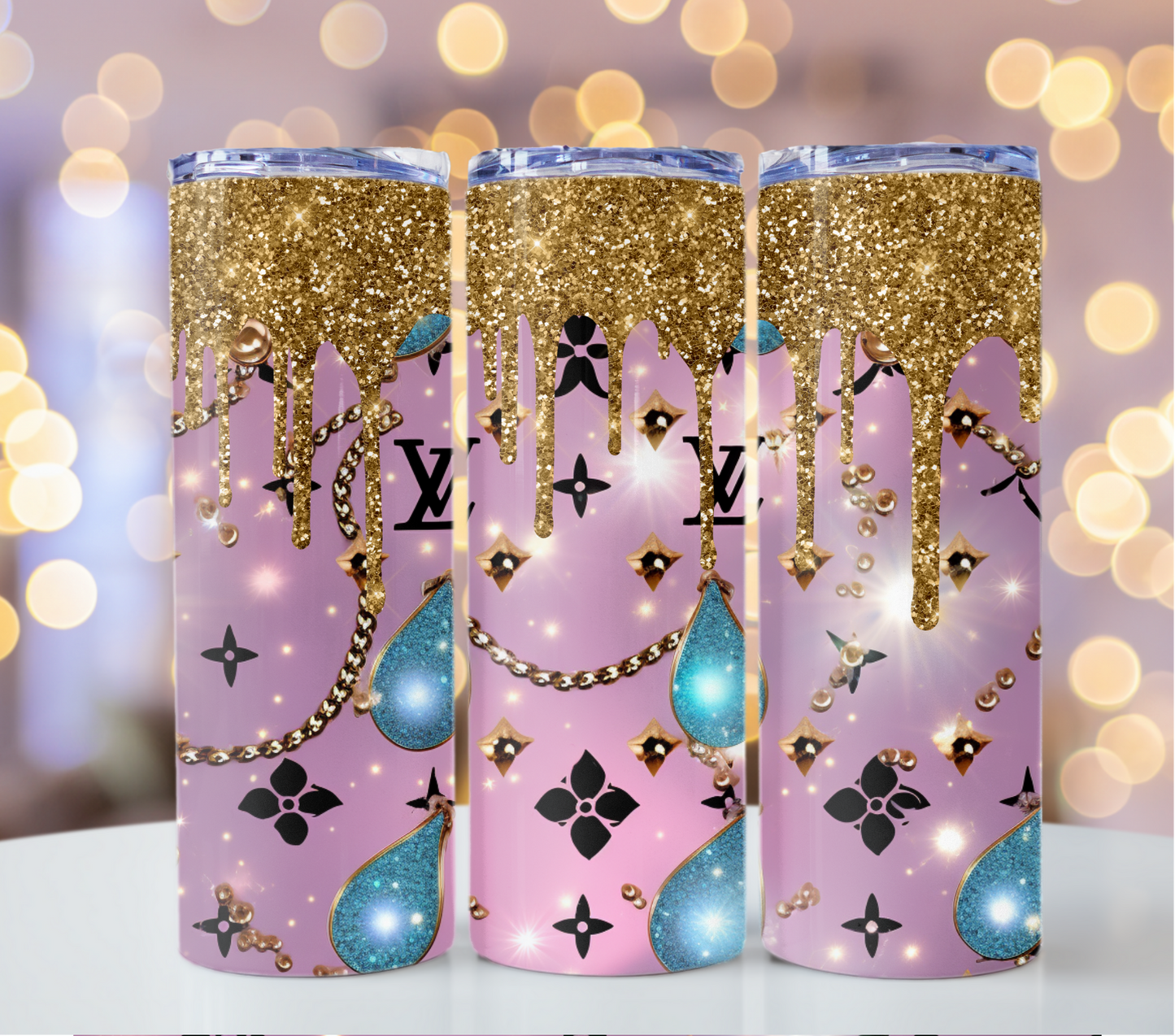 4PNG Bundle Sparkle Glitter Drips 20oz Skinny Louis Vuitton Tumbler Wrap Fashion Tumbler Wrap Luxury Tumbler Wrap Glitter Tumbler Wrap