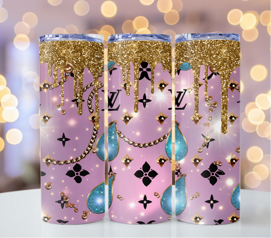 Pastel Pink Purple Drips Tumbler Wrap Louis Vuitton Tumbler Wrap Lv Seamless Pattern Louis Vuitton Tumbler Wrap Fashion Tumbler Wrap