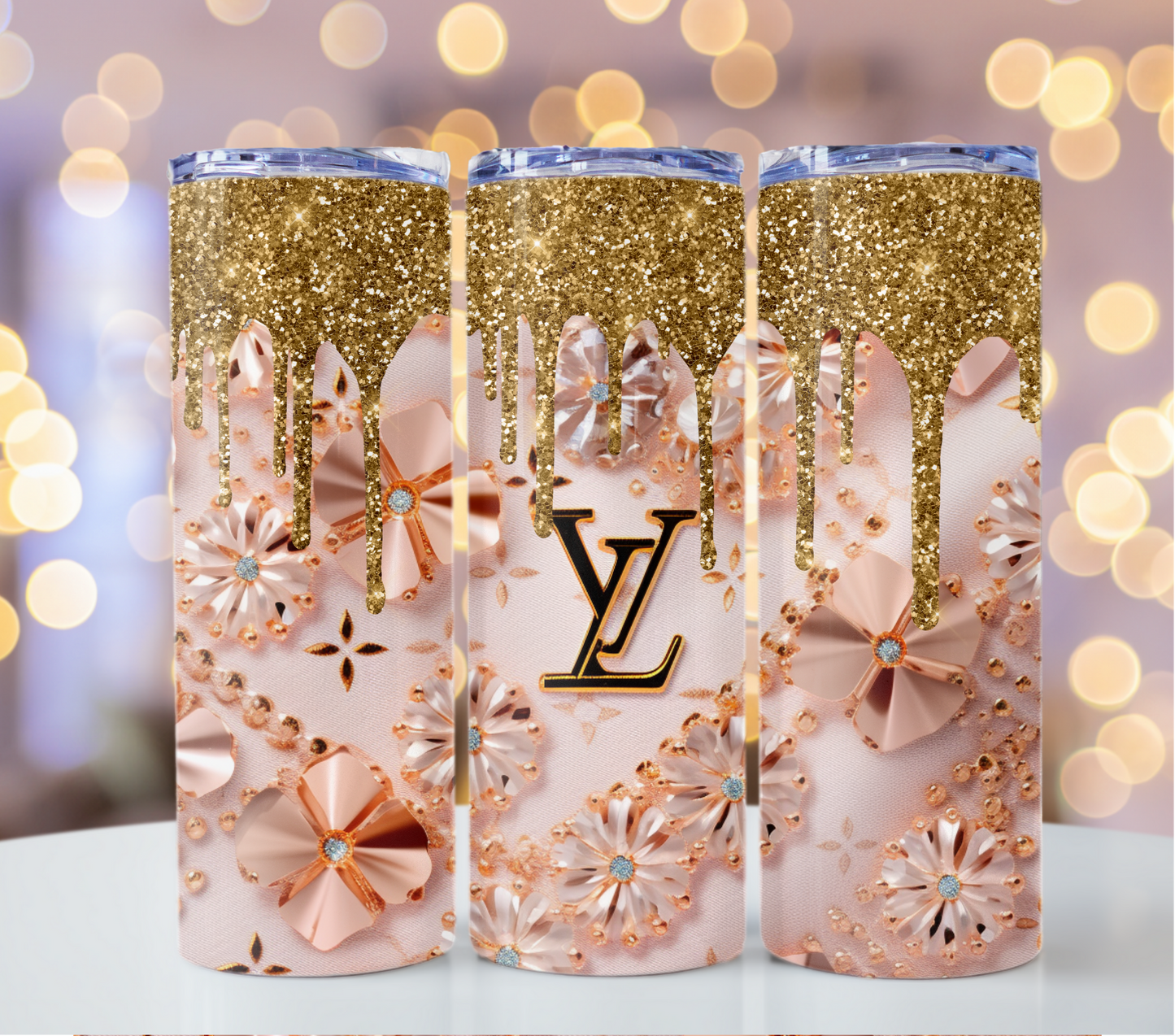 4PNG Bundle Sparkle Glitter Drips 20oz Skinny Louis Vuitton Tumbler Wrap Fashion Tumbler Wrap Luxury Tumbler Wrap Glitter Tumbler Wrap