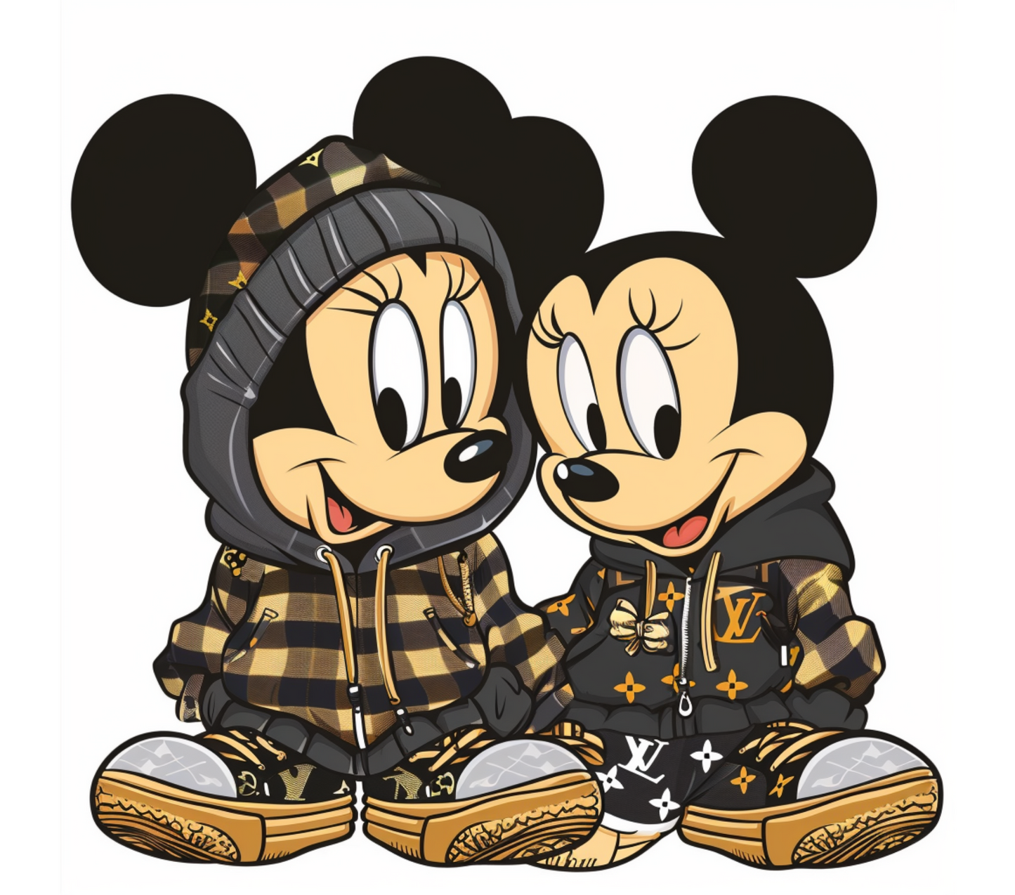 Micky and Minni Bundle Fashion Svg,PNG,PDF Transparant Background