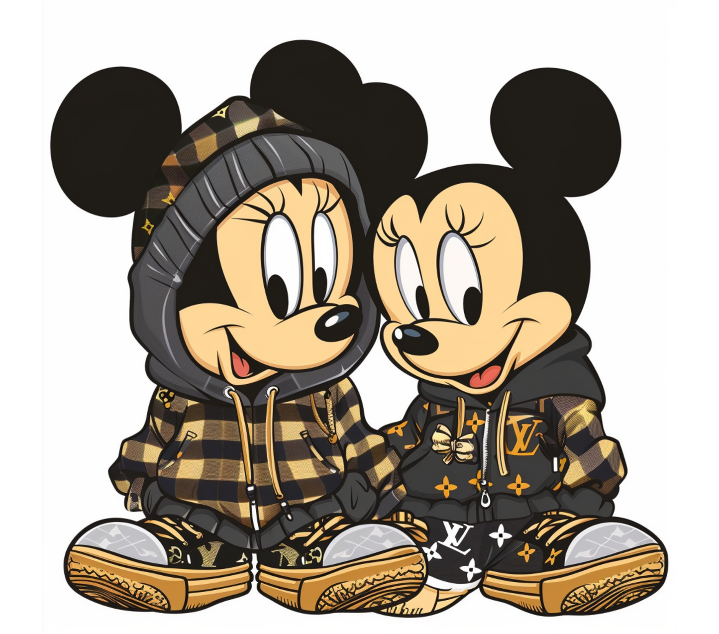 Micky and Minni Bundle Fashion Svg,PNG,PDF Transparant Background