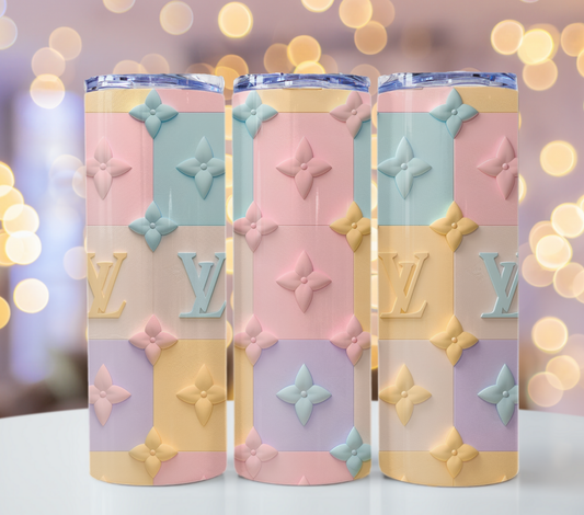 Pastel Rainbow Tumbler Wrap Sublimation Designs Unique and Stylish Louis Vuitton 20oz Tumbler Wrap Designs – Fashion Tumbler PNG with Pattern Wallpaper