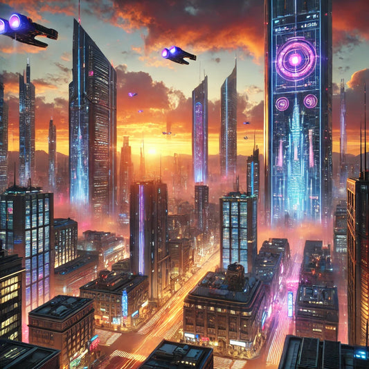 Step into the future 🌆✨ Where the sky glows, and cities pulse with energy. #FuturisticCity #NeonDreams #TechUtopia