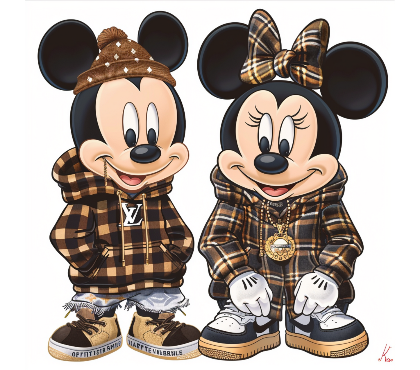 Micky and Minni Bundle Fashion Svg,PNG,PDF Transparant Background