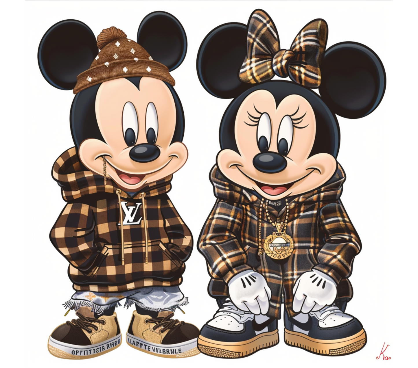 Micky and Minni Bundle Fashion Svg,PNG,PDF Transparant Background