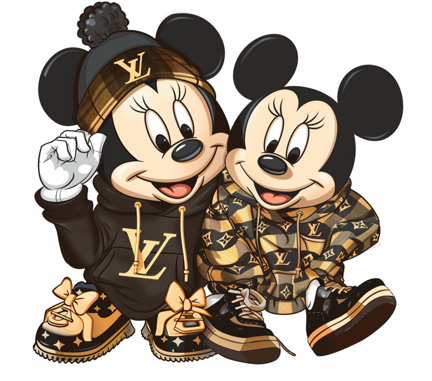 Micky and Minni Bundle Fashion Svg,PNG,PDF Transparant Background