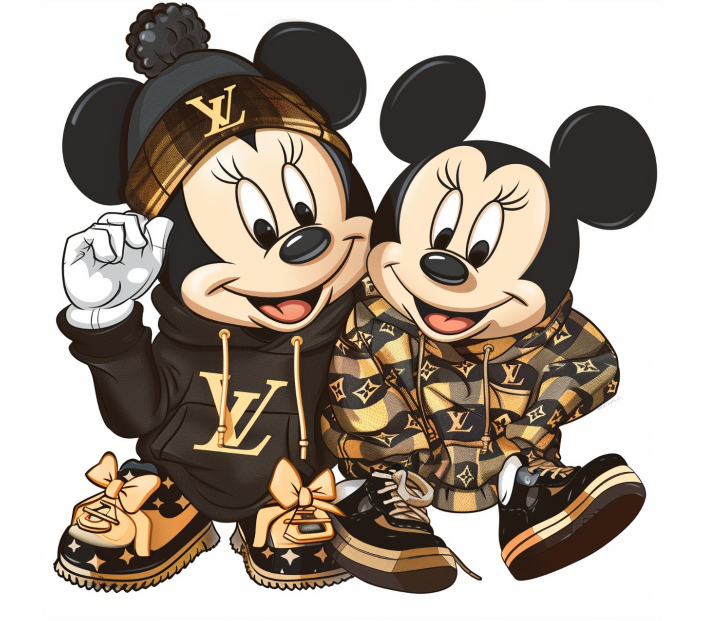 Micky and Minni Bundle Fashion Svg,PNG,PDF Transparant Background