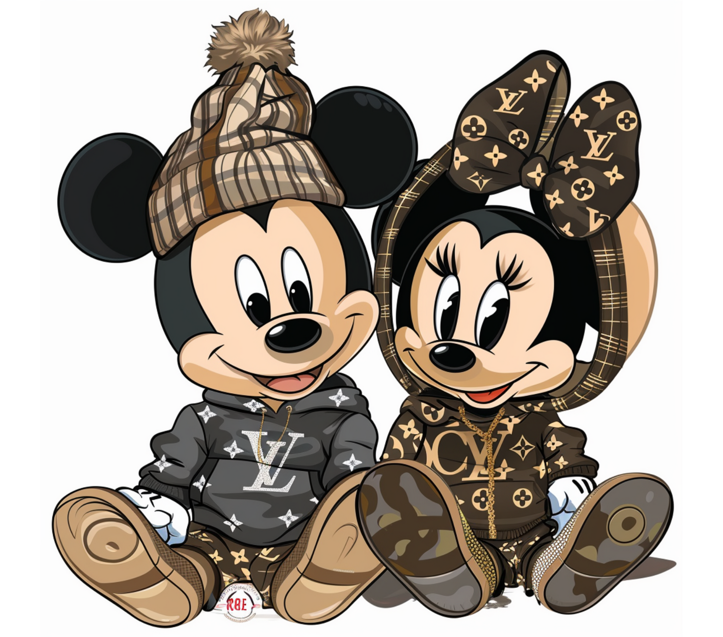 Micky and Minni Bundle Fashion Svg,PNG,PDF Transparant Background