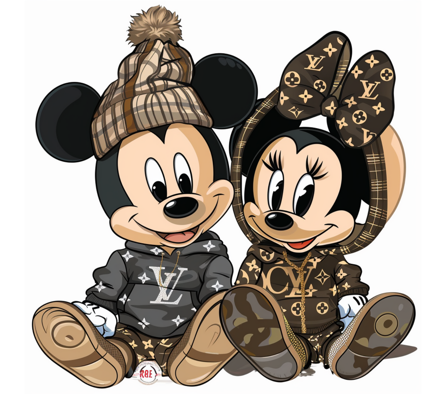 Micky and Minni Bundle Fashion Svg,PNG,PDF Transparant Background