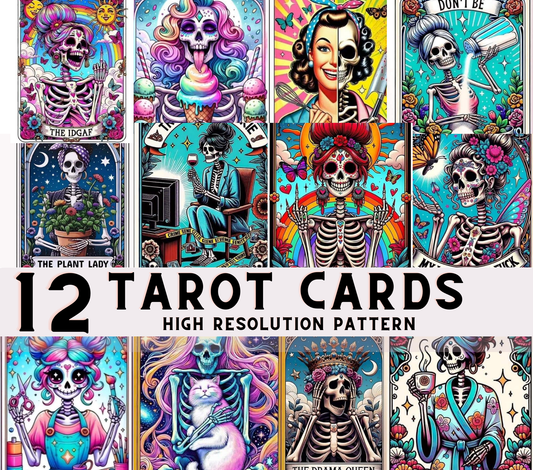 12PNG Tarot Cards Printable Wrap Sublimation Designs Sublimation Wrap Designs