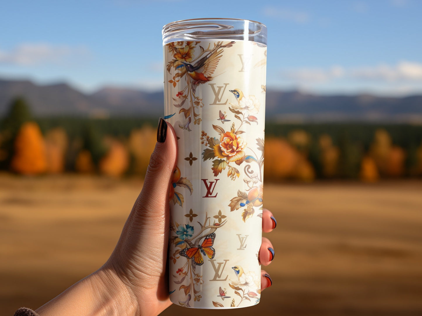 Fashion Tumbler Wrap Beige Rainbow Flower Tumbler Wrap Louis Vuitton Tumbler Wrap Lv Seamless Pattern Louis Vuitton Tumbler Wrap Fashion Tumbler Wrap