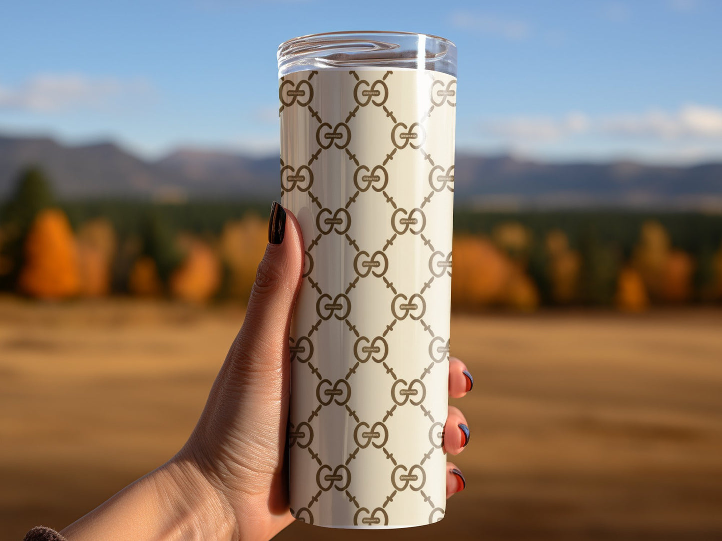 Brige Gucci Tumbler Wrap Logo Tumbler Wrap Glitter Seamless Pattern Tumbler Wrap Fashion Tumbler Wrap