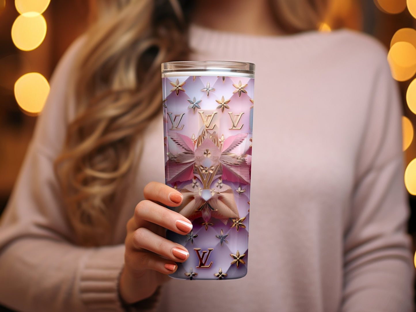 Louis Vuitton Tumbler Wrap Fashion Tumbler Wrap Luxury Tumbler Wrap Glitter Tumbler Wrap