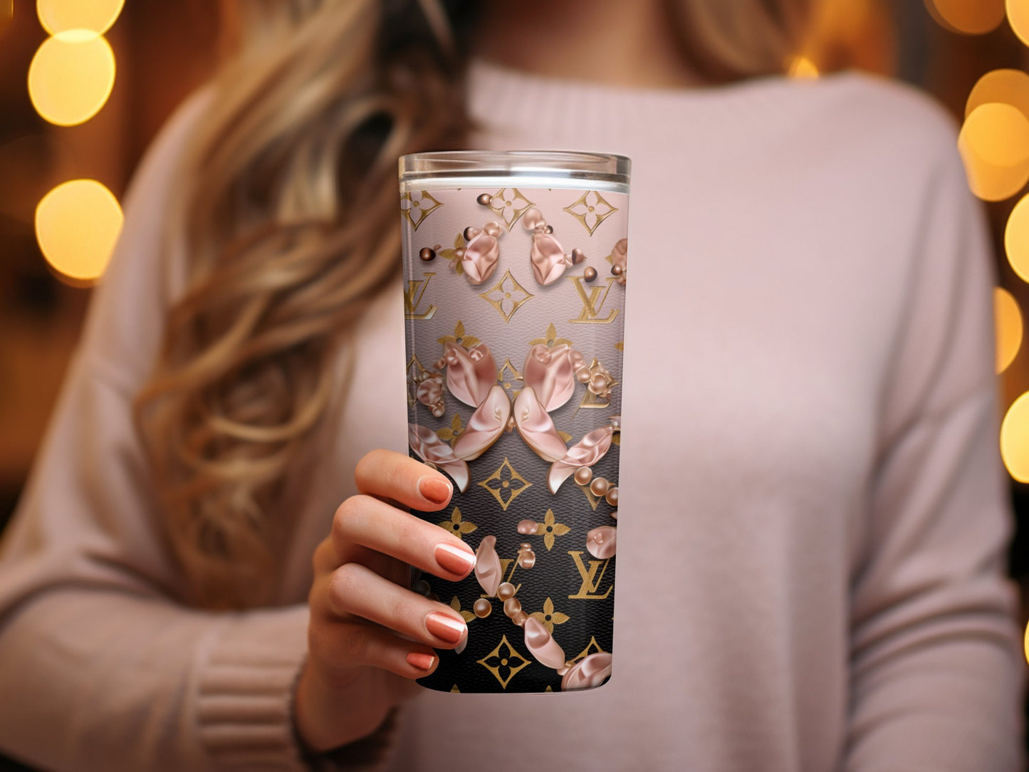 Louis Vuitton Tumbler Wrap Fashion Tumbler Wrap Luxury Tumbler Wrap Glitter Tumbler Wrap