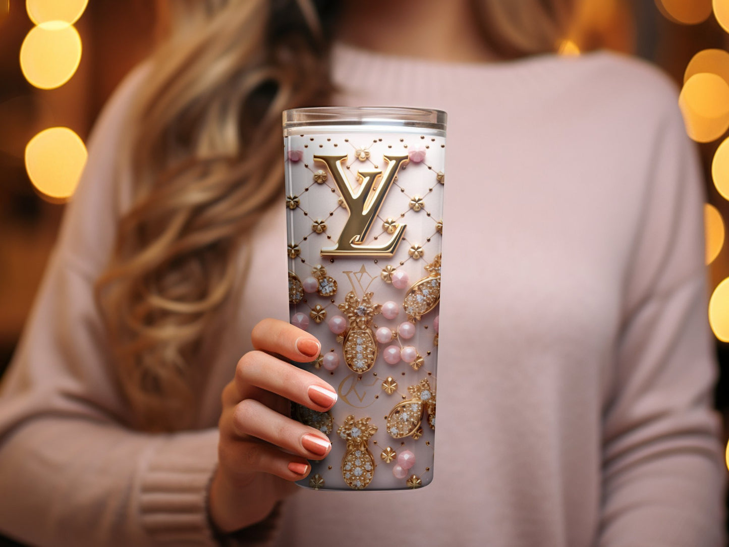 Pink Louis Vuitton Tumbler Wrap Fashion Tumbler