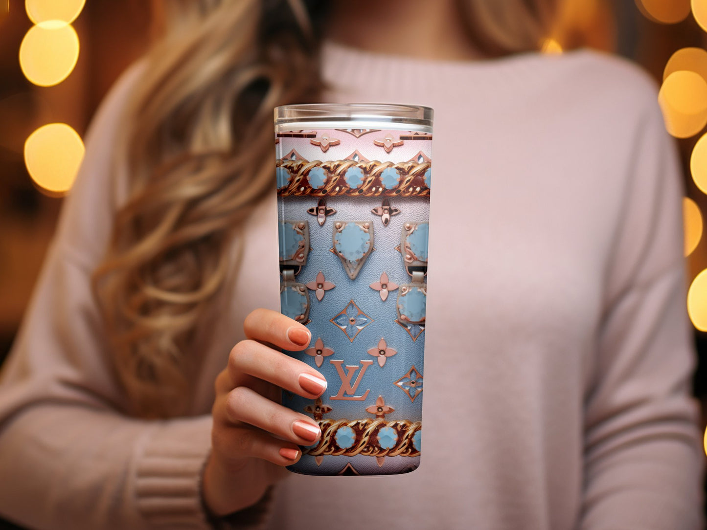 Louis Vuitton Tumbler Wrap Fashion Tumbler Wrap Luxury Tumbler Wrap Glitter Tumbler Wrap