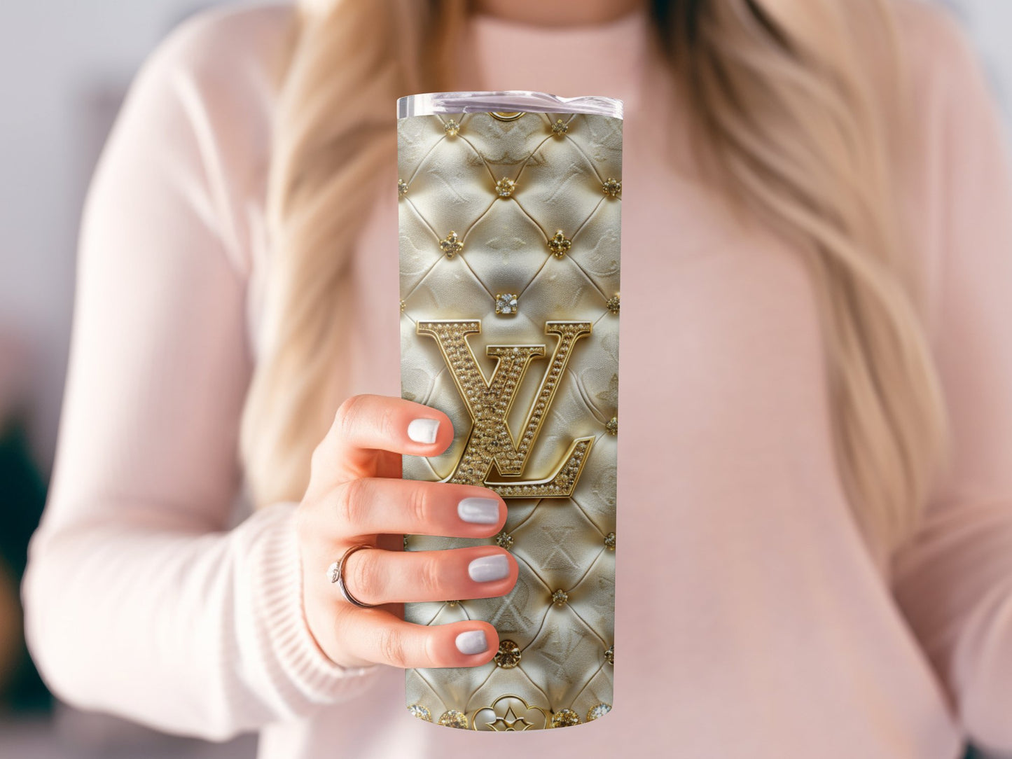 Beige Gold Louis Vuitton Tumbler Wrap Lv Seamless Pattern Louis Vuitton Tumbler Wrap Fashion Tumbler Wrap