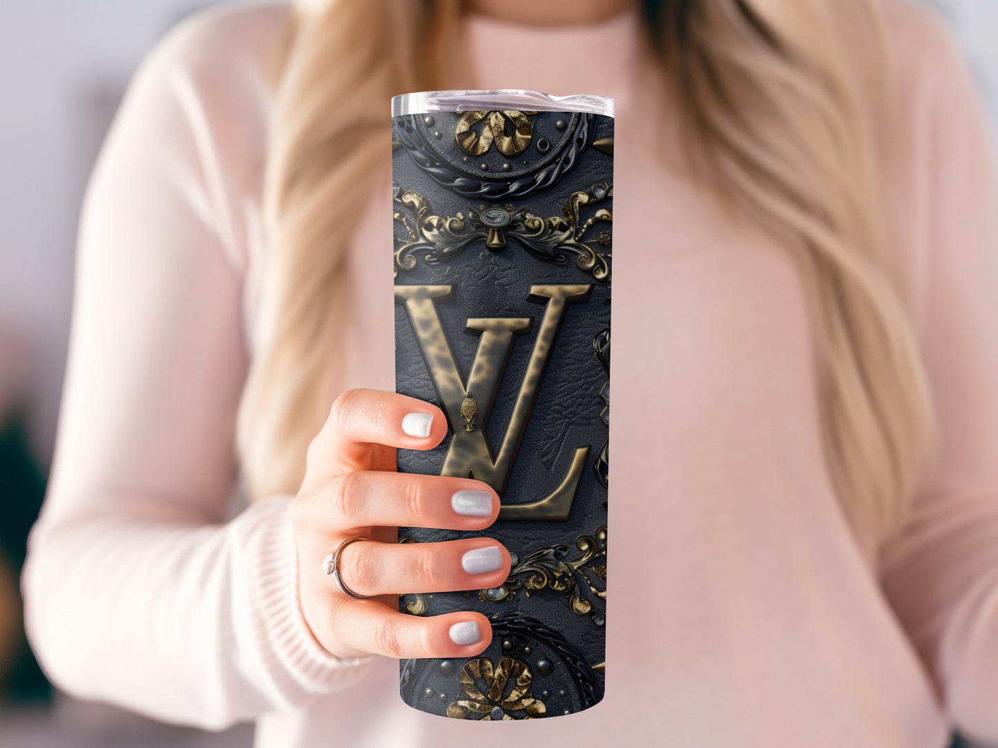 20oz Skinny Louis Vuitton Tumbler Wrap Fashion Tumbler Wrap Luxury Tumbler Wrap Glitter Tumbler Wrap