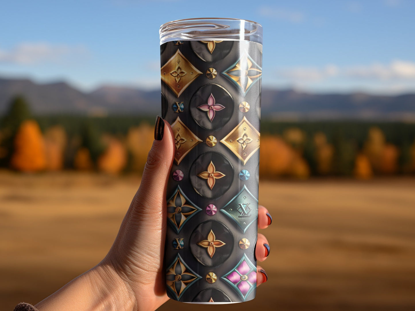 Monogram Black and Rainbow Colourfull Tumbler Wraps 20 oz, Fashion Luxury Logo Tumbler Wrap Png Bundle, Tumbler Design,Digital Download PNG,Logo Brand Tumbler , 20oz Skinny , Tumbler Wrap Bundle Designs