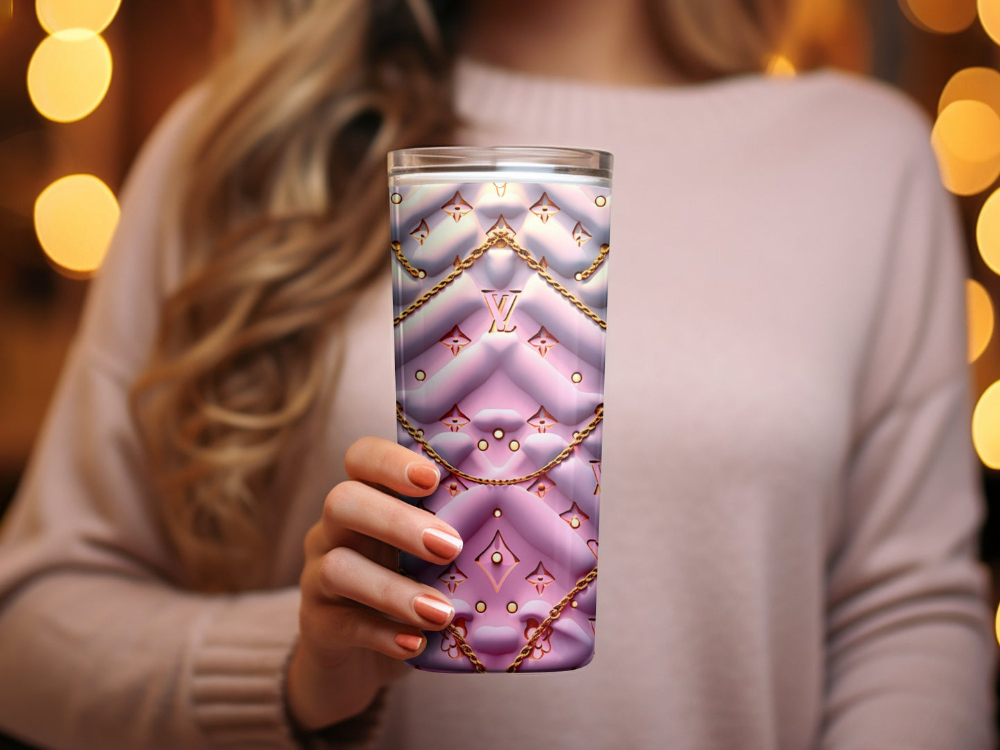 Lv Tumbler Wrap Fashion Tumbler Wrap Luxury Tumbler Wrap Glitter Tumbler Wrap