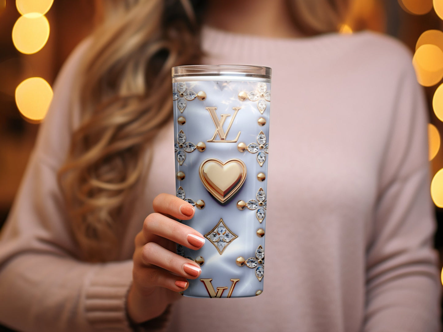 Louis Vuitton Tumbler Wrap Fashion Tumbler Wrap Luxury Tumbler Wrap Glitter Tumbler Wrapb