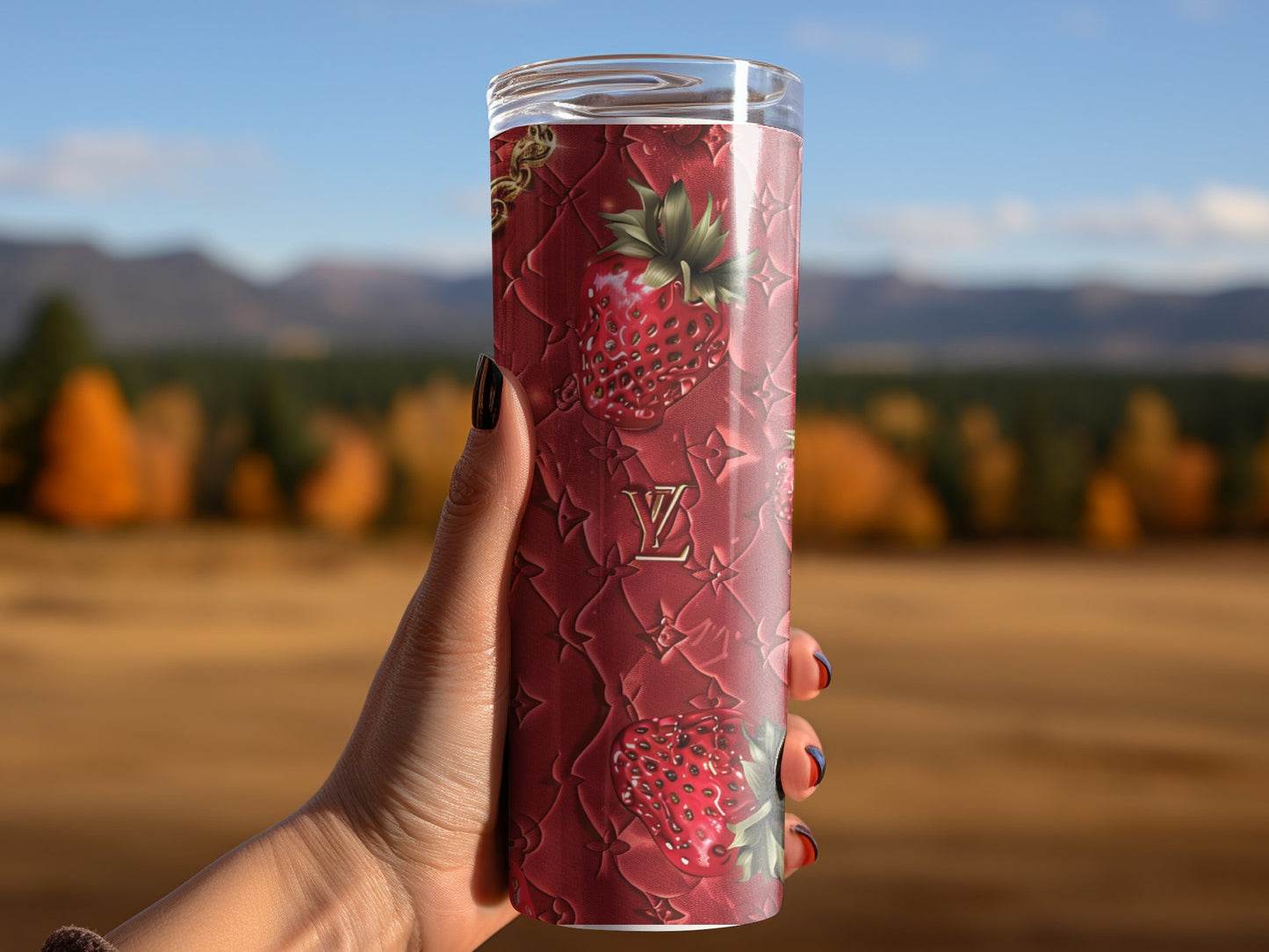 Fruit Red Strawberry Tumbler Wrap Louis Vuitton Tumbler Wrap Lv Seamless Pattern Louis Vuitton Tumbler Wrap Fashion Tumbler Wrap