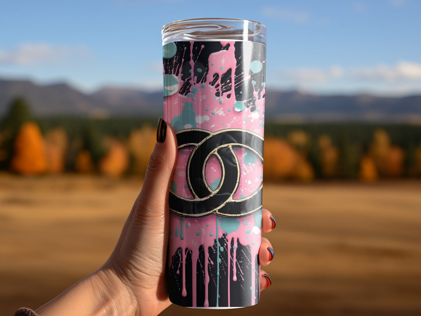 Drips Pink Blue Chanel Pattern Design Fashion Pattern, glitter Pattern, Fashion tumbler wrap, Tumbler Wrap,Inflated Tumbler Png,luxury tumbler,PNG bundle, Tumbler,Sublimation Designs,Tumbler Sublimation,sublimation Design, sublimation png