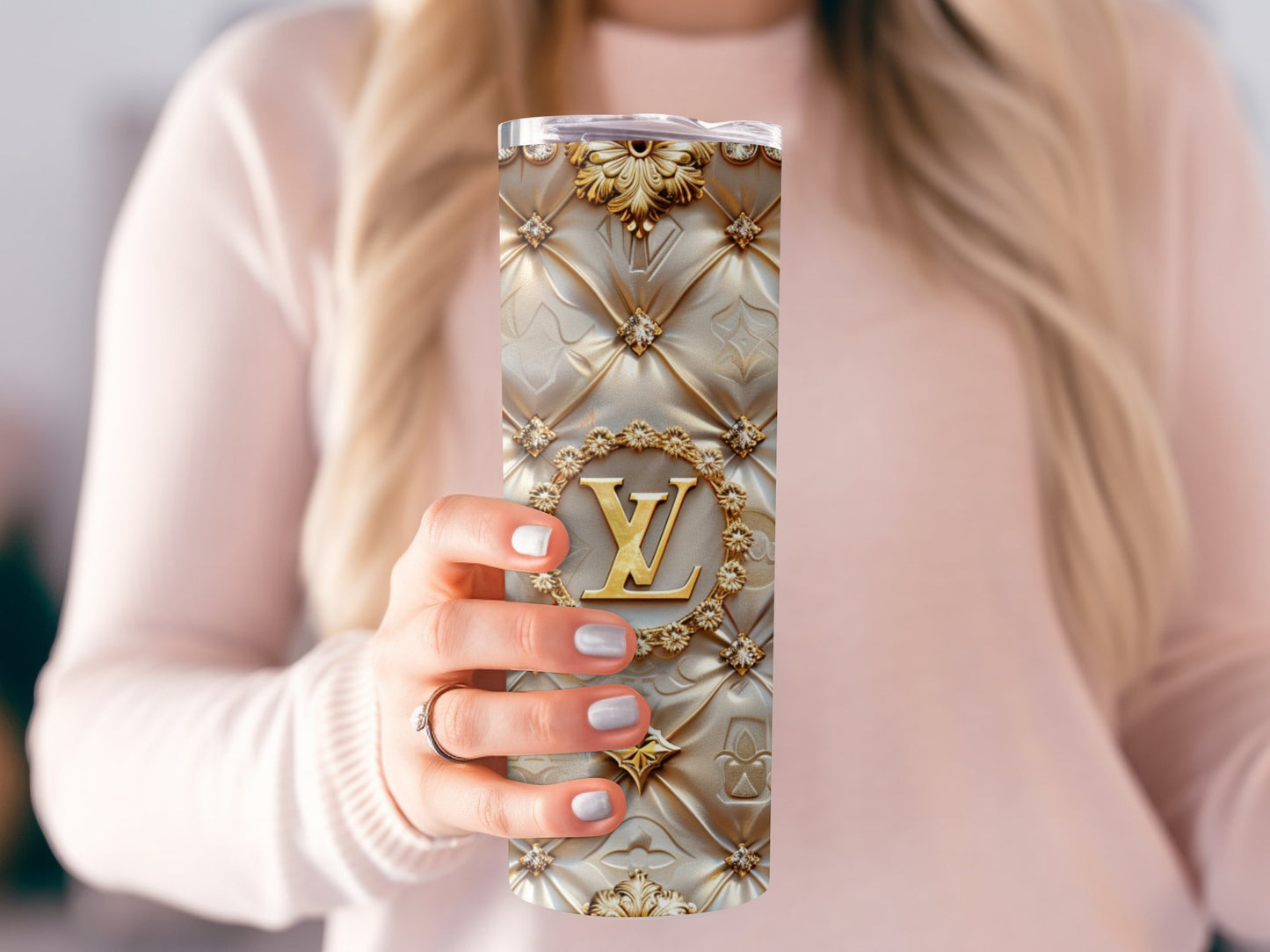 Beige Gold Louis Vuitton Tumbler Wrap Lv Seamless Pattern Louis Vuitton Tumbler Wrap Fashion Tumbler Wrap