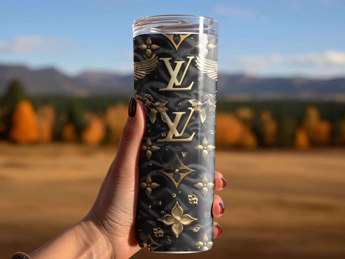 Gold Black Eagles Tumbler Wrap Louis Vuitton Tumbler Wrap Lv Seamless Pattern Louis Vuitton Tumbler Wrap Fashion Tumbler Wrap