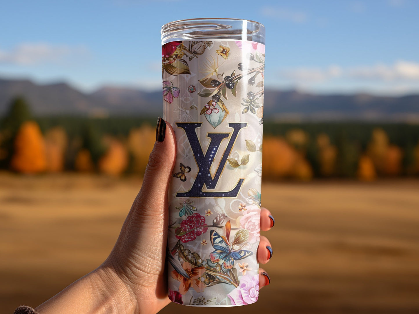 Purple Beige Birds Tumbler Wrap Louis Vuitton Tumbler Wrap Lv Seamless Pattern Louis Vuitton Tumbler Wrap Fashion Tumbler Wrap