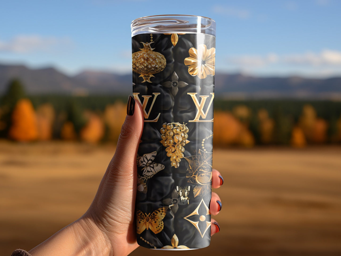 Black Fruit Tumbler Wrap Louis Vuitton Tumbler Wrap Lv Seamless Pattern Louis Vuitton Tumbler Wrap Fashion Tumbler Wrap