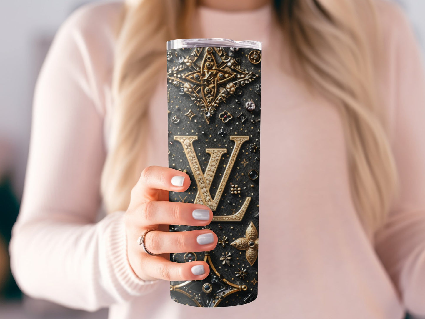 20oz Skinny Louis Vuitton Tumbler Wrap Fashion Tumbler Wrap Luxury Tumbler Wrap Glitter Tumbler Wrap