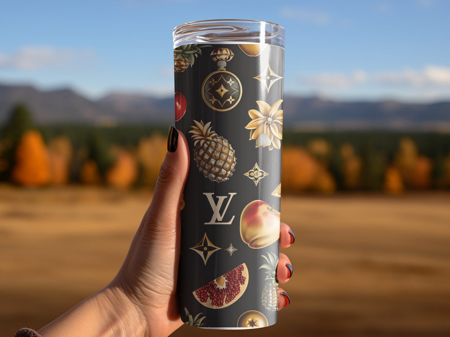 Pineapple and Cherryblack Red Fruit Tumbler Wraps 20 oz, Fashion Luxury Logo Tumbler Wrap Png Bundle, Tumbler Design,Digital Download PNG,Logo Brand Tumbler , 20oz Skinny , Tumbler Wrap Bundle Designs