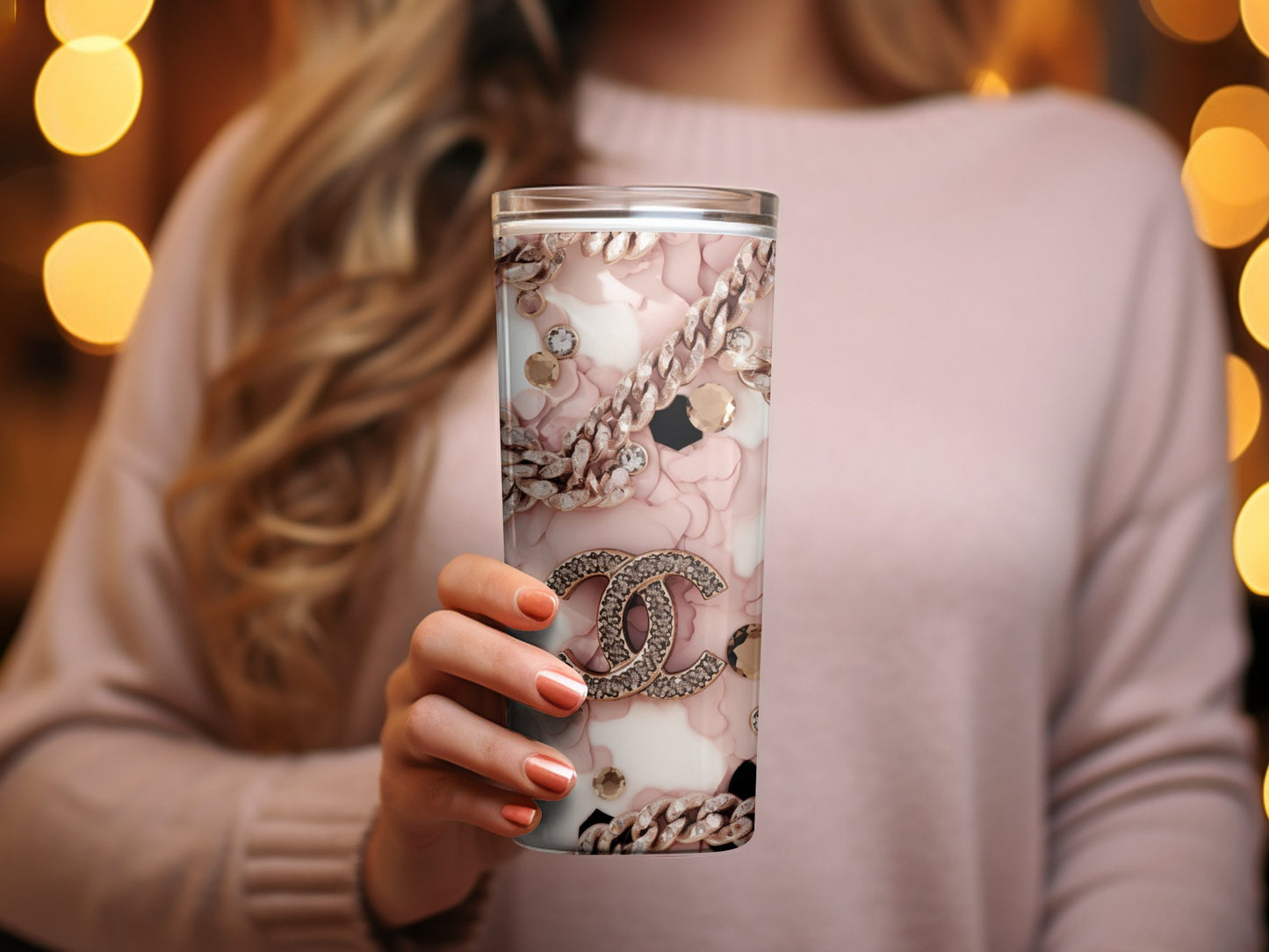 Chanel Tumbler Wrap Fashion Tumbler Wrap Luxury Tumbler Wrap Glitter Tumbler Wrap