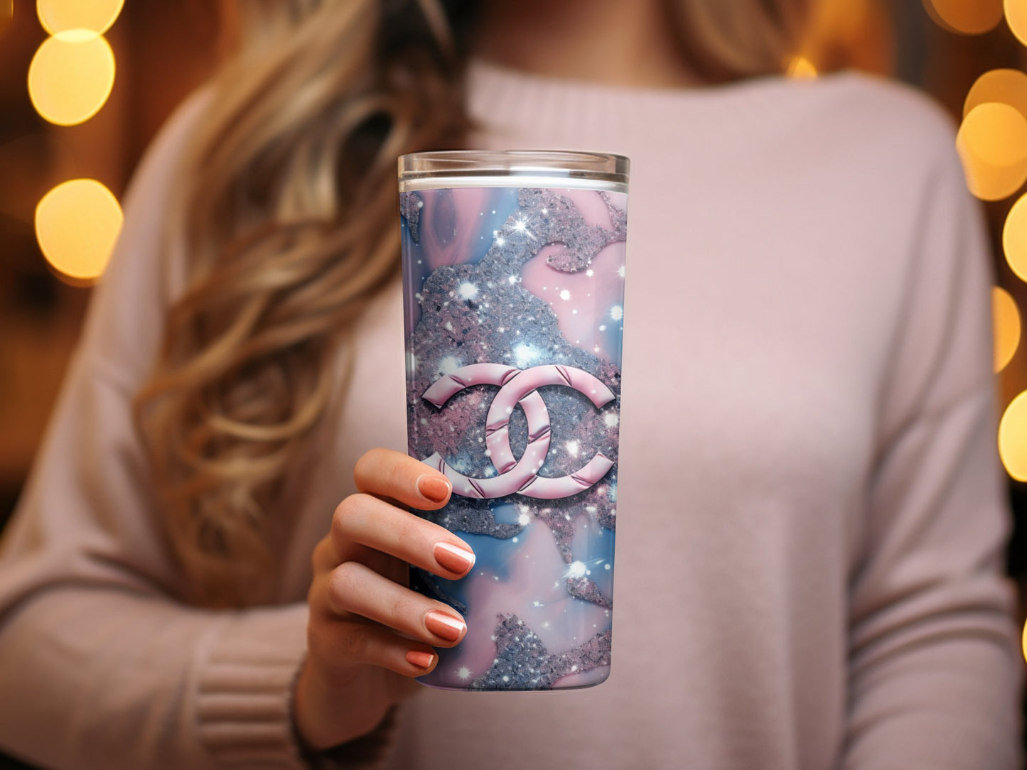 Chanel Monogram Tumbler Wrap Fashion Tumbler Wrap Luxury Tumbler Wrap Glitter Tumbler Wrap