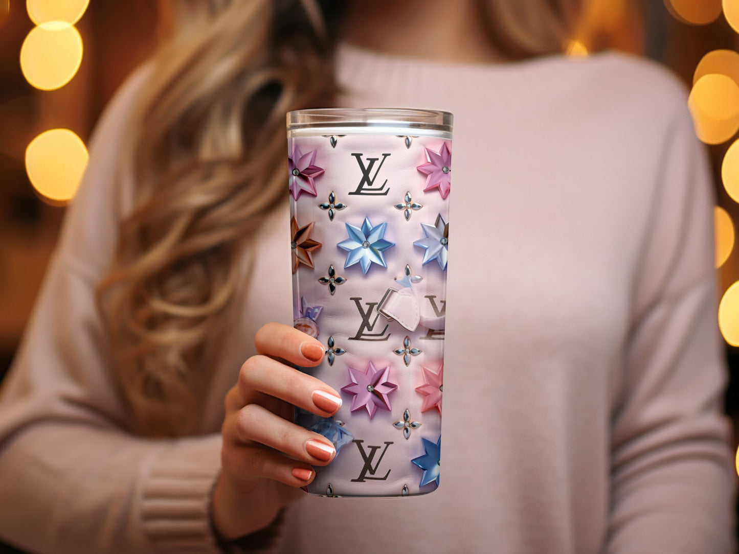 20oz Skinny Louis Vuitton Tumbler Wrap Fashion Tumbler Wrap Luxury Tumbler Wrap Glitter Tumbler Wrap