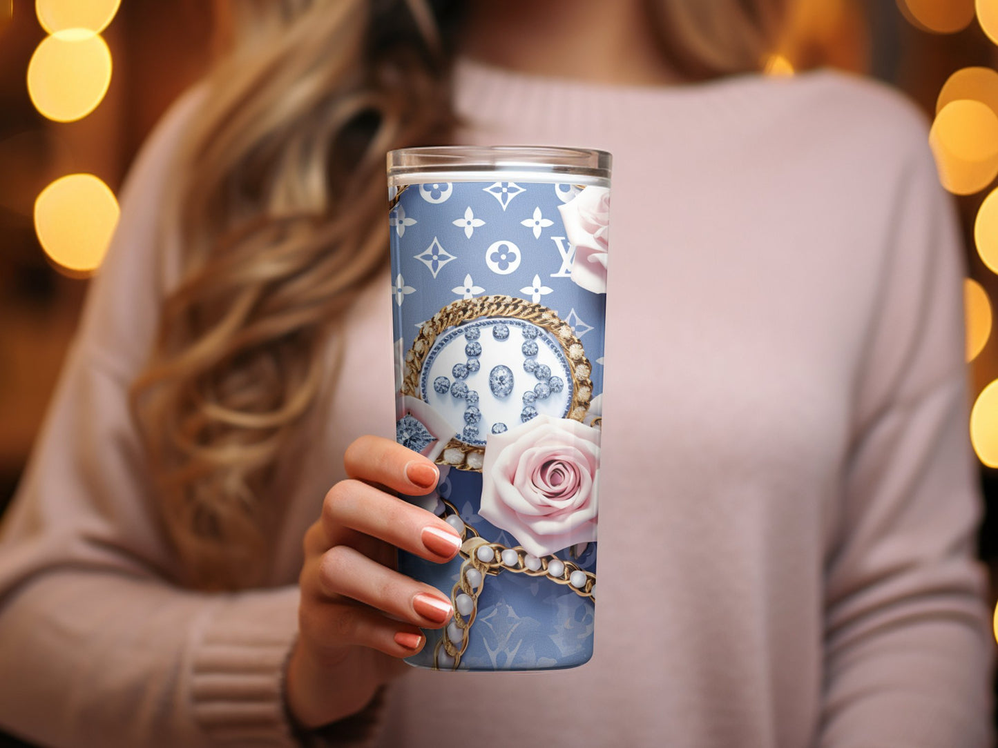 Louis Vuitton Tumbler Wrap Fashion Tumbler Wrap Luxury Tumbler Wrap Glitter Tumbler Wrap