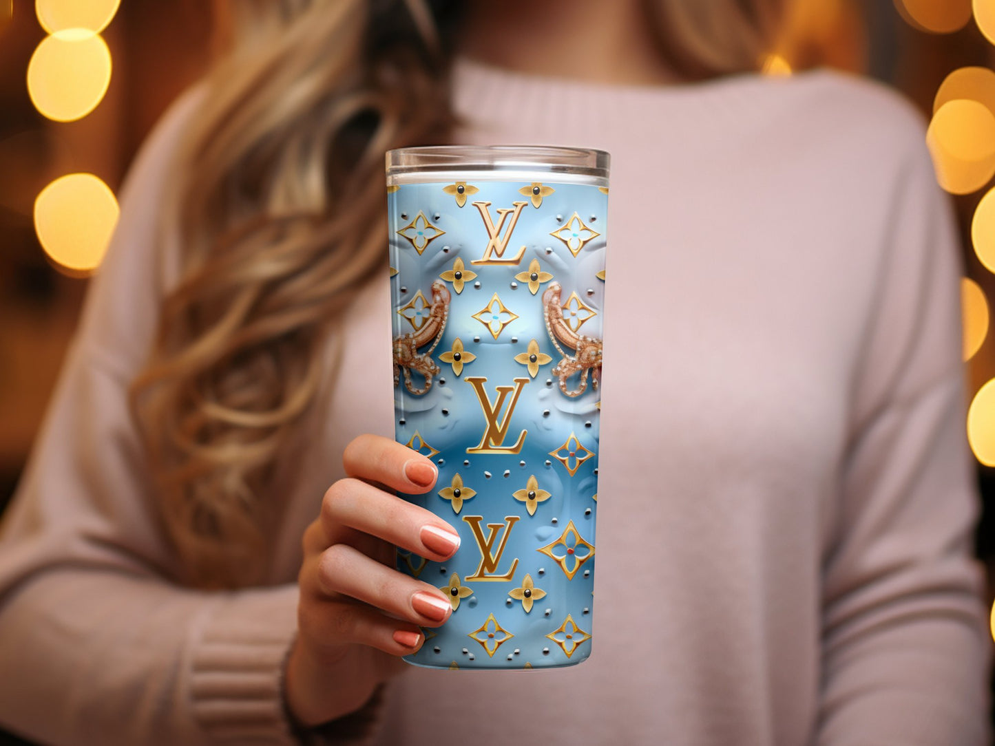 Louis Vuitton Tumbler Wrap Fashion Tumbler Wrap Luxury Tumbler Wrap Glitter Tumbler Wrap