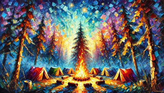 Magical Wallpaper Cozy Campfire Under the Stars Magical wallpaper