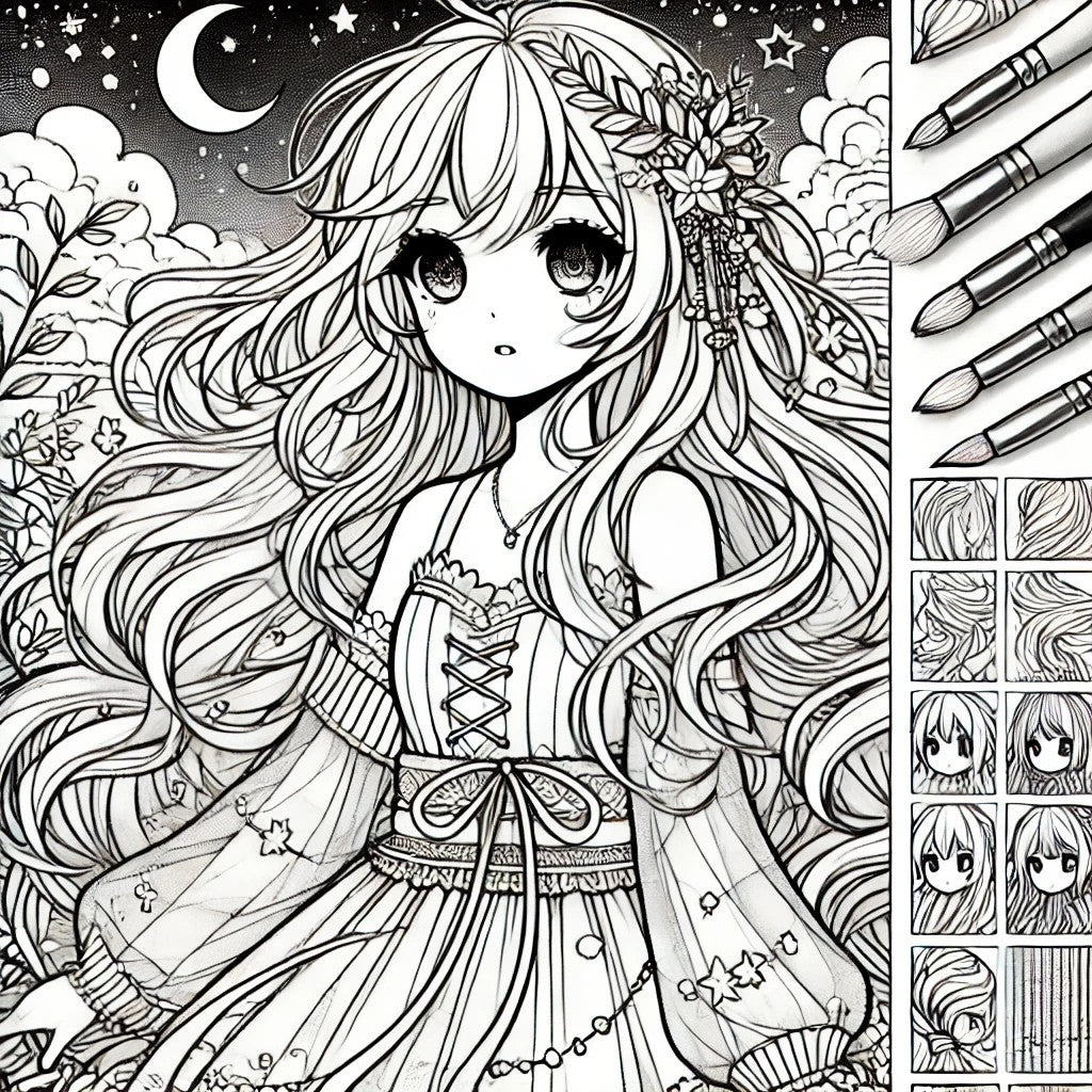 Anime Coloring Book—a delightful collection of 10 unique anime-style pages designed for artists and anime lovers of all ages!