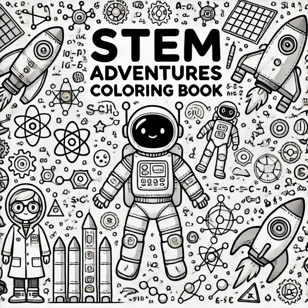 p 14pages STEM Adventures Coloring Book: Fun with Science, Technology, Engineering & Math!