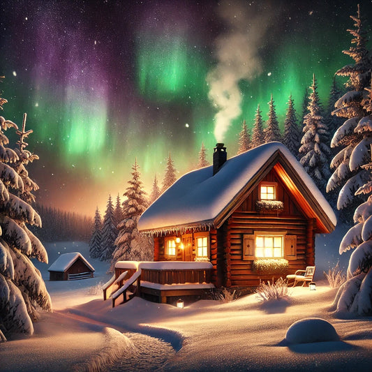 🌌✨ #WinterWonderland #NorthernLights #CozyCabin #AuroraMagic #WinterDream #SnowyNights #SereneScenery #NatureAtItsBest #EscapeToNature #WinterBliss"