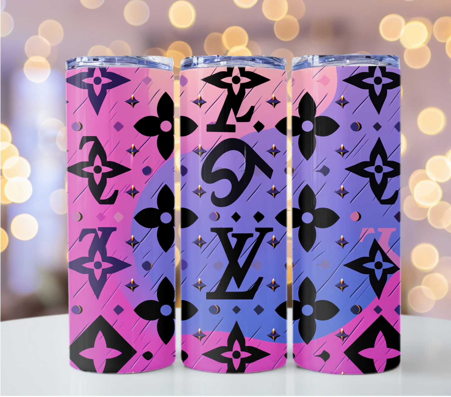 Crystal Neon Monogram 20oz Skinny Louis Vuitton Tumbler Wrap Fashion Tumbler Wrap Luxury Tumbler Wrap Glitter Tumbler Wrap